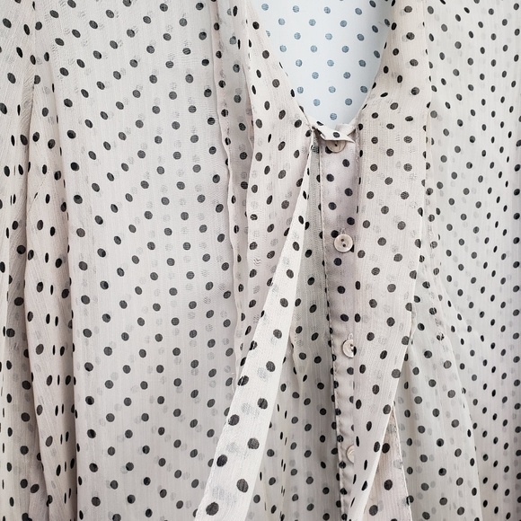 INC Sheer Polka Dot Retro Feel Blouse - Picture 5 of 8